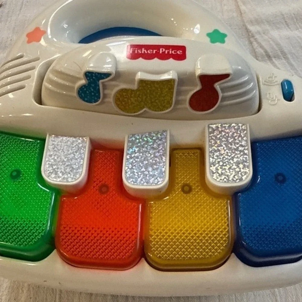 Fisher-Price 1999 Mattel Musical Piano Toddler Light‎ Up Toy 71987 Blue White